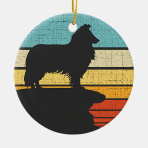 Rough Collie Owner Retro Vintag 60er 70er Dog Love Keramik Ornament