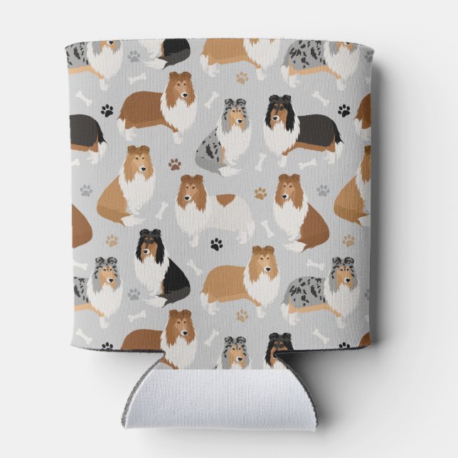 Rough Collie Paws and Bones Can Cooler Dosenkühler (Rückseite)
