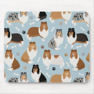 Rough Collie Paws and Bones Mousepad
