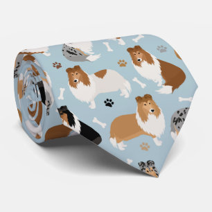 Rough Collie Paws and Bones Neck Tie Krawatte