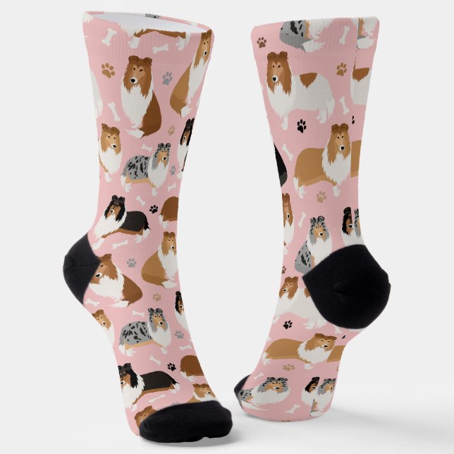 Rough Collie Paws and Bones Socken (Gewinkelt)