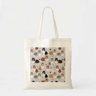 Rough Collie Paws and Bones Tote Bag Tragetasche