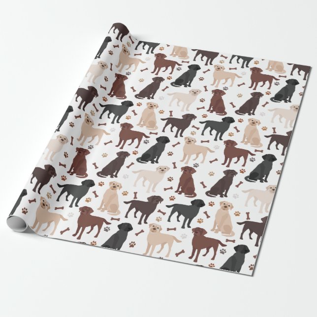 Rough Collie Paws and Bones Wrapping Paper Geschenkpapier (Ungerollt)