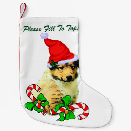 Rough Collie Puppy Kleiner Weihnachtsstrumpf