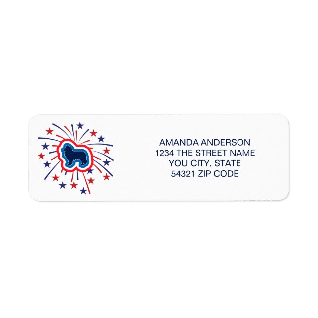 Rough Collie Red White and Blue Rücksendeadresse (Vorne)