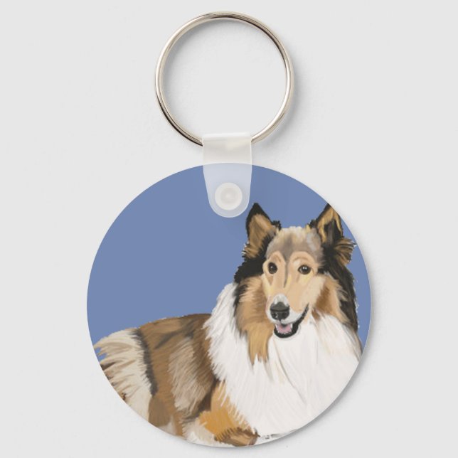 Rough Collie Schlüsselanhänger (Vorderseite)