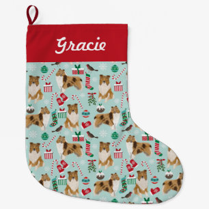 Rough Collie Weihnachten Strumpf Großer Weihnachtsstrumpf