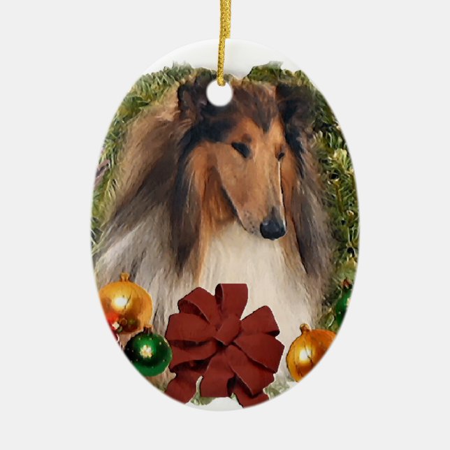 Rough Collie Weihnachtsgeschenke Ornamente (Vorne)
