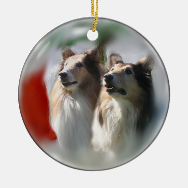 Rough Collie Weihnachtsgeschenke Ornamente (Vorne)