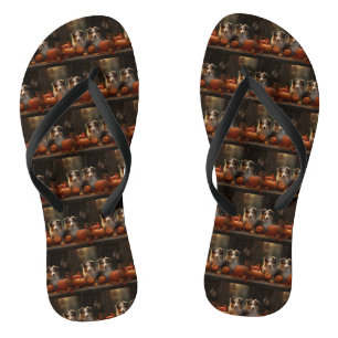 Rough Collie Welpe Autumn Delight Pumpen Flip Flops