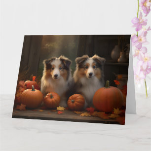 Rough Collie Welpe Autumn Delight Pumpen Karte