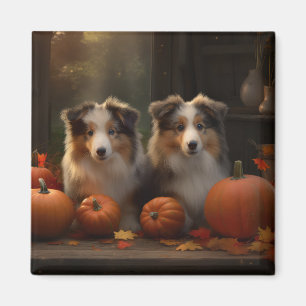 Rough Collie Welpe Autumn Delight Pumpen Magnet