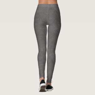 Rough Gray Leather Print Leggings