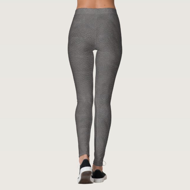 Rough Gray Leather Print Leggings (Rückseite)