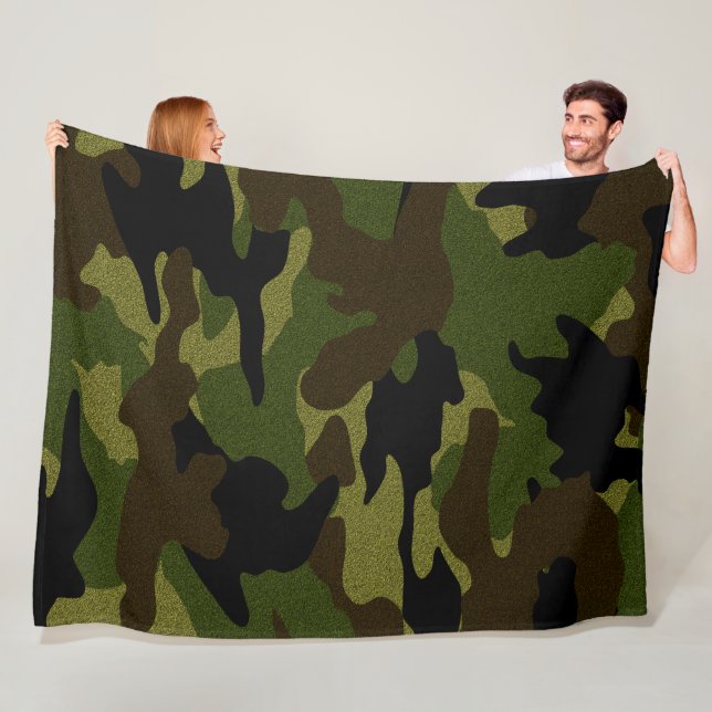 Rough Green Camouflage Militär Custom Fleece Blank (Beispiel)