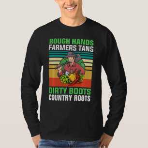 Rough Hands Bauer Tans Dirty Boots Country Roots T-Shirt