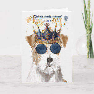 Rough Jack Russell Dog King für Day Funny Birthday Karte