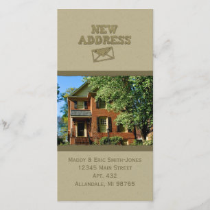 Rough Khaki Green New Address Custom Foto Cards Ankündigung