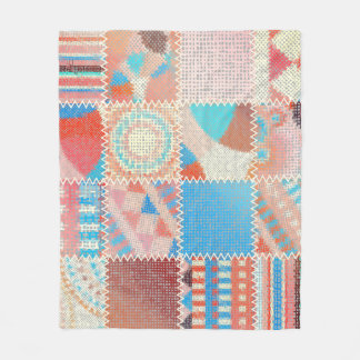 Rough Leinwand Patchwork: Texturierte Vintage Must Fleecedecke
