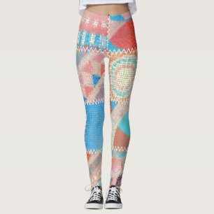 Rough Leinwand Patchwork: Texturierte Vintage Must Leggings