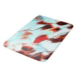 Rough light cyan und stark rot badematte