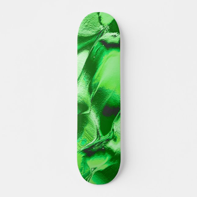 Rough metallic green dunes zeichnend skateboard (Vorne)