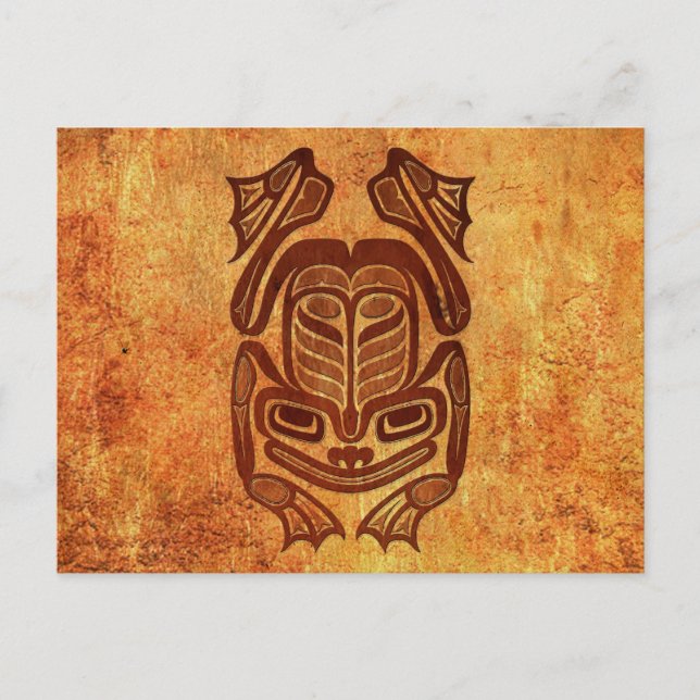 Rough Native Haida Art Frog Postkarte (Vorderseite)