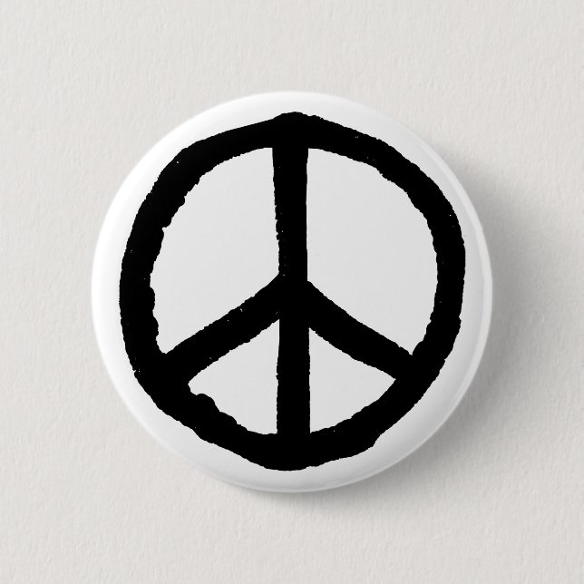 Rough Peace Symbol Button (Vorderseite)