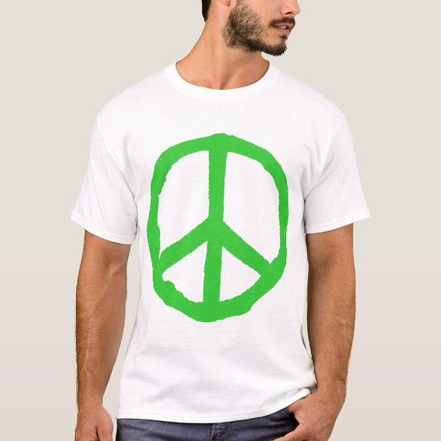 Rough Peace Symbol - Green T-Shirt (Vorderseite)