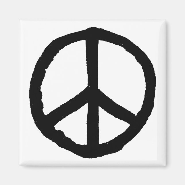 Rough Peace Symbol Magnet (Vorne)