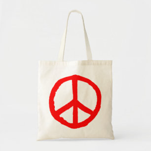 Rough Peace Symbol - Red Tragetasche