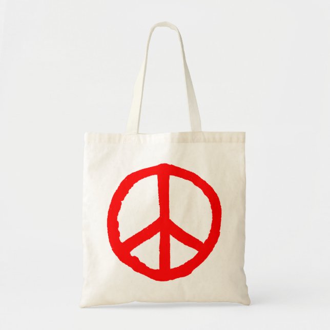 Rough Peace Symbol - Red Tragetasche (Vorne)