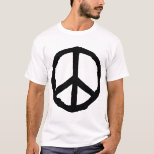 Rough Peace Symbol - Schwarz T-Shirt