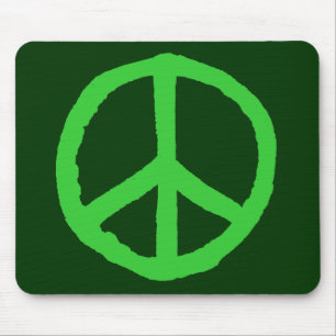 Rough Peace Symbol - Shades of Green Mousepad