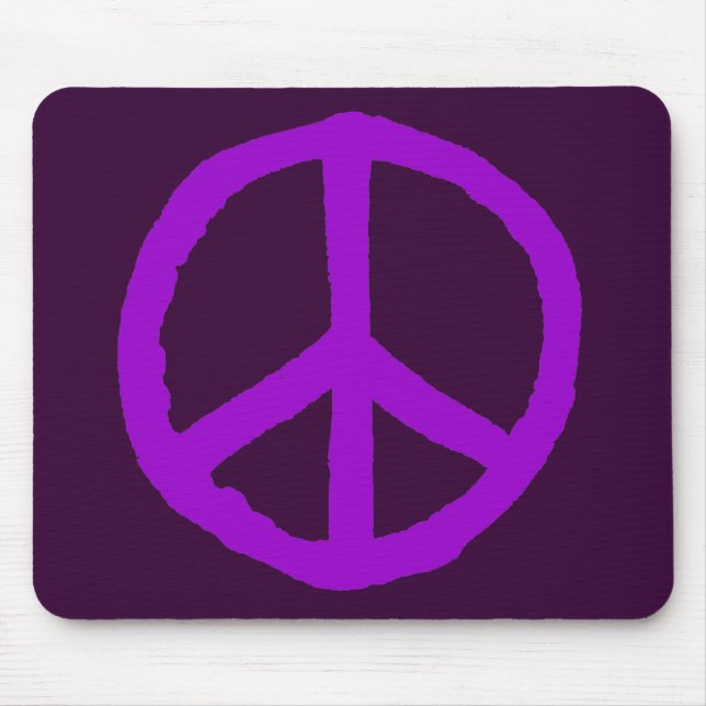Rough Peace Symbol - Shades of Lila Mousepad (Vorne)