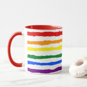 Rough Rainbow Stripes Coffee Tasse