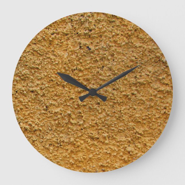Rough Raw Beton Yellow Construction Wall No Digits Große Wanduhr (Vorderseite)