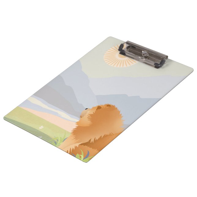 ROUGH RED CHOW Acrylic Clipboard Klemmbrett (Schrägansicht)