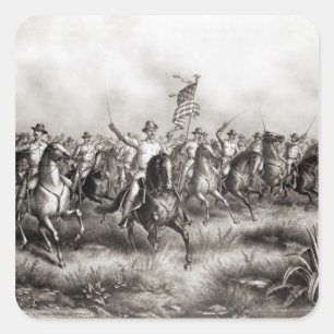Rough Riders: Oberst Theodore Roosevelt Quadratischer Aufkleber