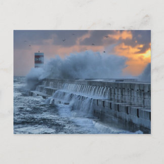 Rough sea at Porto, Portugal Postkarte
