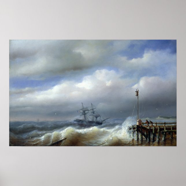Rough Sea in Stormy Weather, 1846 Poster (Vorne)