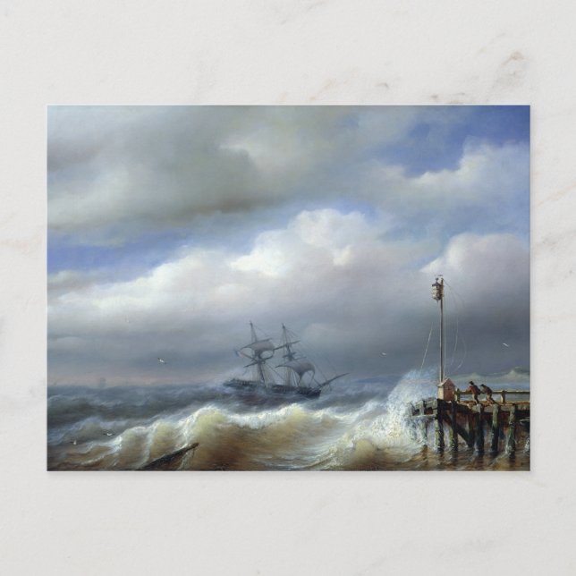Rough Sea in Stormy Weather, 1846 Postkarte (Vorderseite)