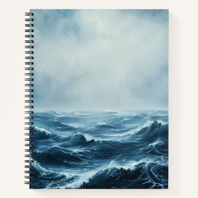 Rough Seas Ocean Waves Spiral Notizbuch (Vorderseite)
