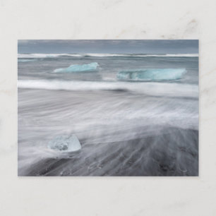 Rough Seascape with ice, iceland Postkarte
