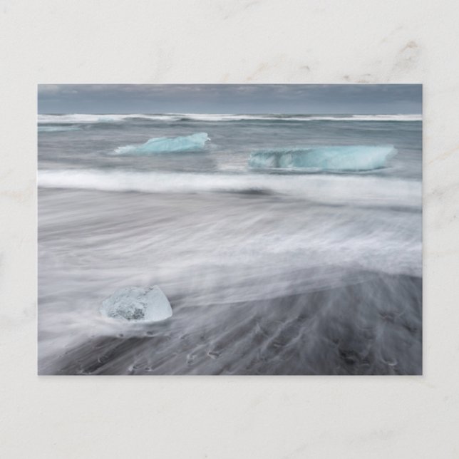 Rough Seascape with ice, iceland Postkarte (Vorderseite)