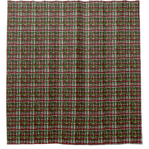 Rough Seasonal Burlap Rot Grün Weiß Duschvorhang