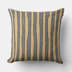 Rough Stripes Golden Caramel und Grau Kissen