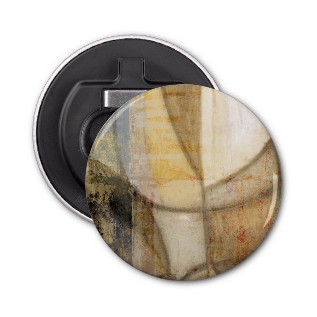 Rough Textured Earth Tone Painting Flaschenöffner (Vorderseite)