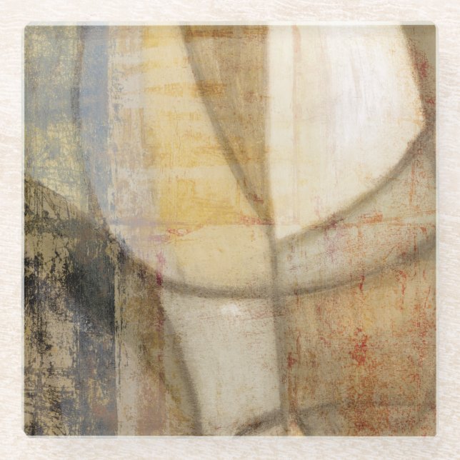 Rough Textured Earth Tone Painting Glasuntersetzer (Vorderseite)