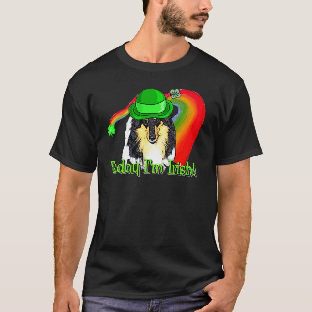 Rough Tri Collie Saint Patricks T-Shirt (Vorderseite)